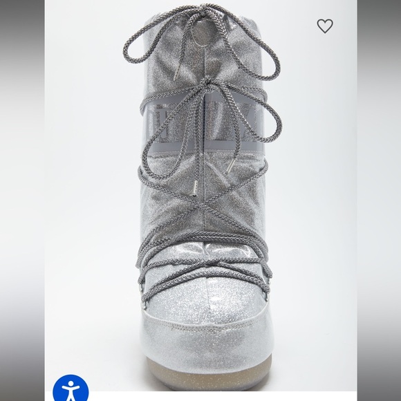 NWT SIZE 35/38 and 39/41 ICON SILVER GLITTER BOOTS vacation sparkles silver - Picture 1 of 8